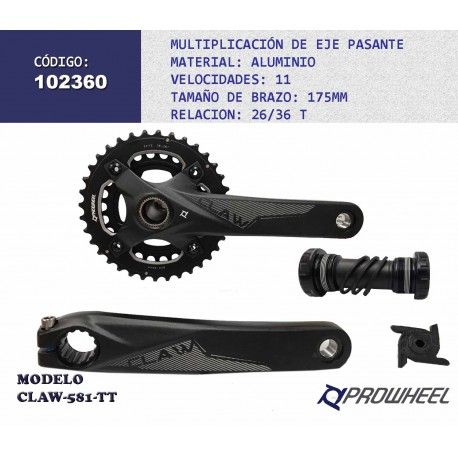 (102360) MULTIPLICACION 26/36 CLAW-581-TT 175MM 11V PROWHEEL