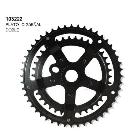 (103222) PLATO CIGUEÑAL DOBLE NEG C/CUBRE CADE50
