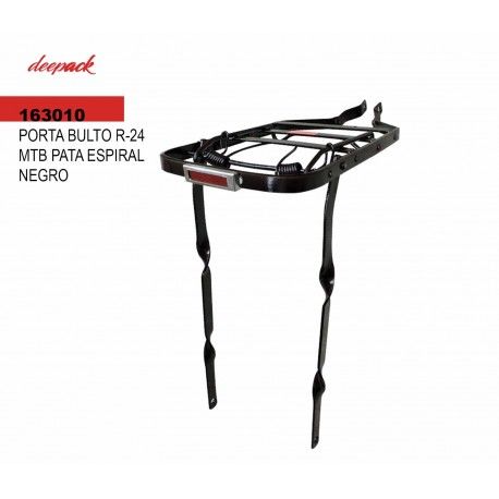 (163010) PORTA BULTO R-24 MTB PATA ESPIRAL NEGRO C/REFLEJANTE