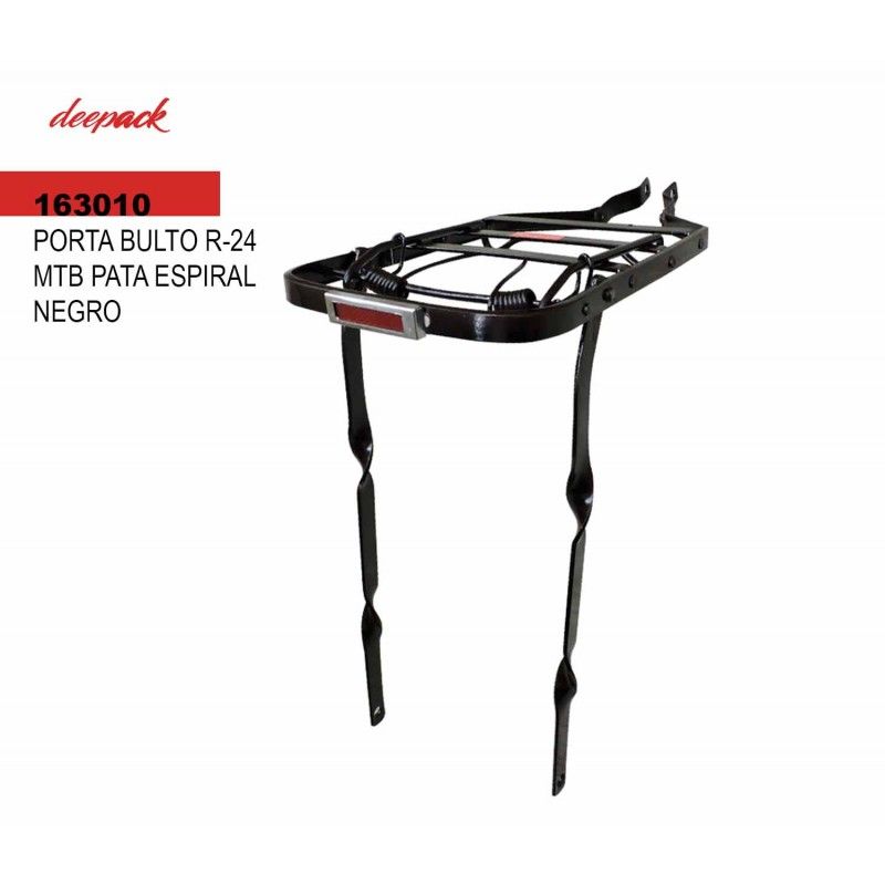 (163010) PORTA BULTO R-24 MTB PATA ESPIRAL NEGRO C/REFLEJANTE