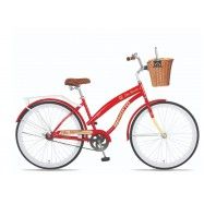 (194049) Bicicleta BENOTTO City STA. MONICA R26 1V. Mujer Frenos Contrapedal con Canastilla Acero Rojo/Crema