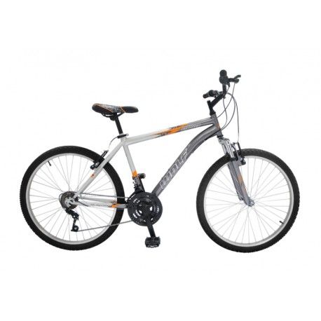 (194047) Bicicleta Montaña WOLF R26 18V. Hombre FS Frenos ”V” Acero Gris/Plata