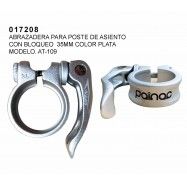 (017208) ABRAZADERA CON BLOQUEO PARA POSTE DE ASIENTO 31.8MM COLOR PLATA MODELO AT-109+SQR PAINAC