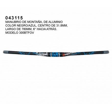 (043115) MANUBRIO DE MONTAÑA DE ALUMINIO COLOR NEGRO/AZUL 31.8 GUIENGOLA