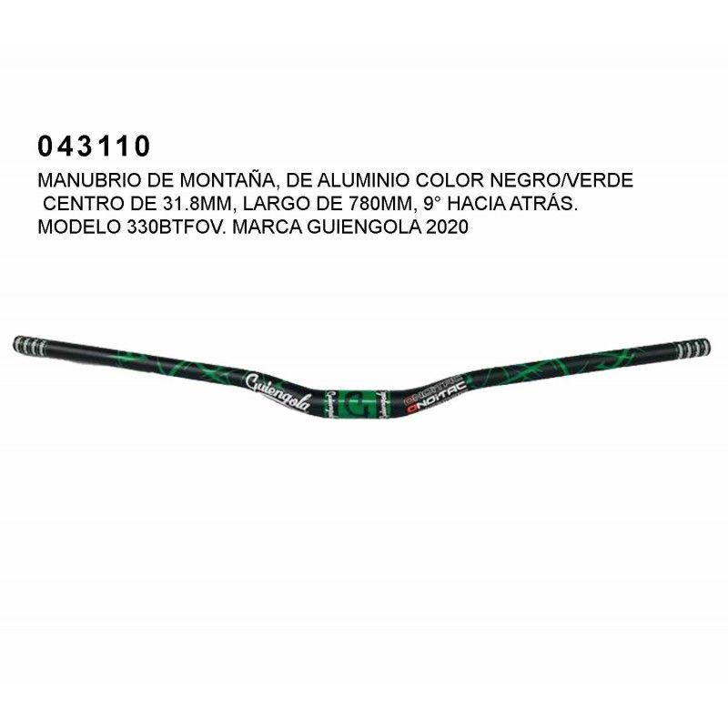 (043110) MANUBRIO DE MONTAÑA DE ALUMINIO COLOR NEGRO/BLANCO CENTRO 31.8