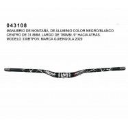 (043108) MANUBRIO DE MONTAÑA DE ALUMINIO COLOR NEGRO/BLANCO CENTRO 31.8 MM GUIENGOLA