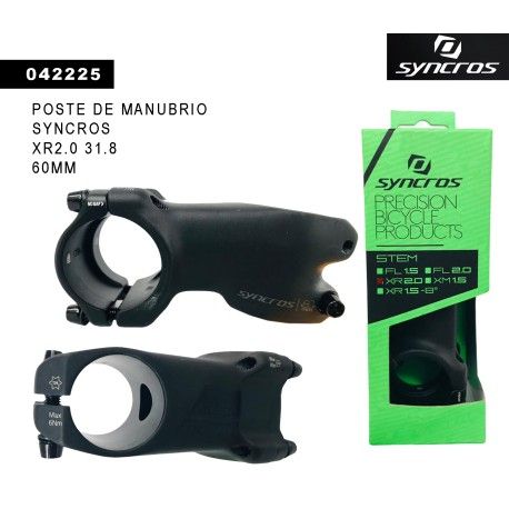 (042225) POSTE DE MANUBRIO SYNCROS XR2.0 31.8 60MM NG21