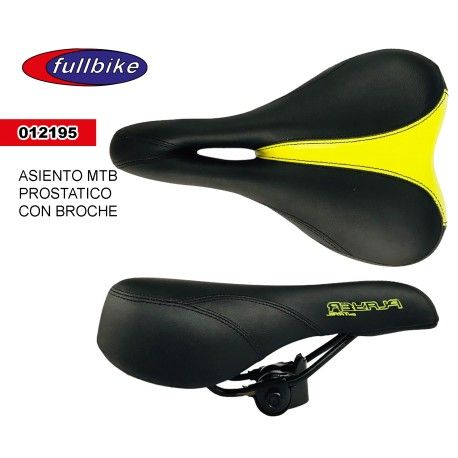 (012195) ASIENTO MTB PROSTATICO PLAYER C/B NEGRO-AMARILLO FULLBIKE