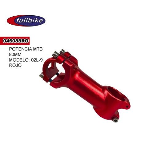 (046088RO) POTENCIA MTB 02L-9 80MM ROJO