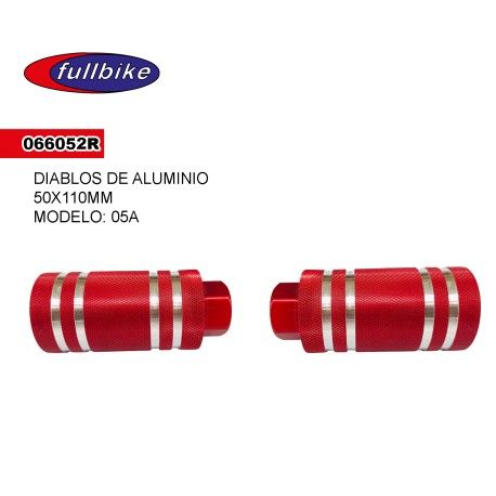 (066052R) DIABLOS DE ALUMINIO  50X110MM ROJO MODELO 05A FULLBIKE