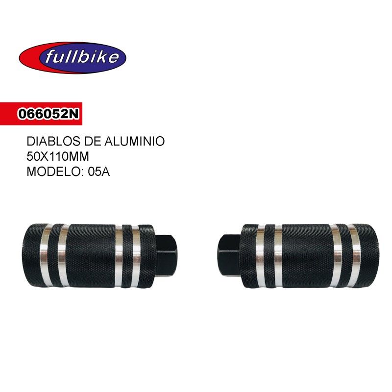 (066052N) DIABLOS DE ALUMINIO  50X110MM NEGRO MODELO 05A FULLBIKE