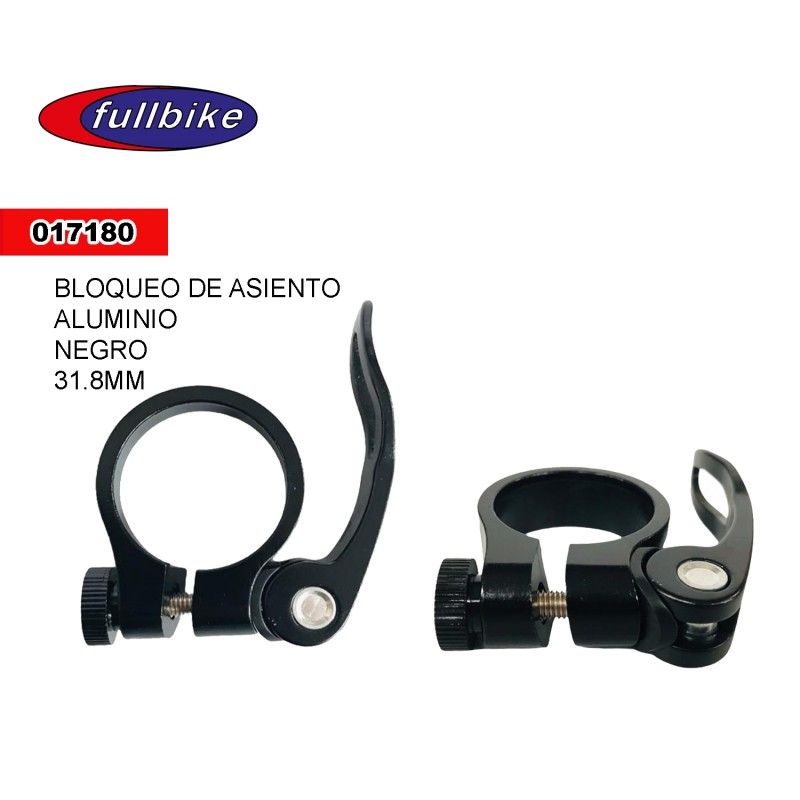 (017180) ABRAZADERA CON BLOQUEO PARA POSTE DE ASIENTO ALUMINIO NEGRO  31.8MM FULLBIKE