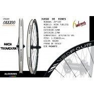 (088100) JUEGO DE RINES RODADA 29, MODELO VED4, COMPATIBLE CON 8/9/10/11 VEL. PESO 1.958KGS ALUMINIO TUBELESS  ALEX RIMS
