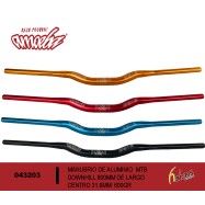 (043203) MANUBRIO ALUMINIO MTB / DOWNHILL DE 800MM DE LARGO, CENTRO DE 31.8MM, ALTURA DE 25MM. VARIOS COLORES. 506GR