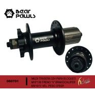 (060701) MAZA TRASERA (TRONADORA) 32H PARA BLOQUEO M15*130, FRENO V-BRAKE/CALIPER, 8/9/10/11 VEL. PESO 370GR BEARPAWL