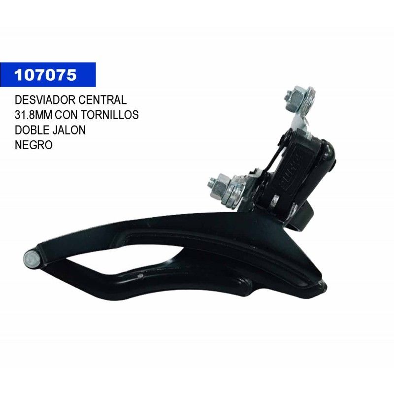 (107075) DESVIADOR CENTRAL 31.8MM 02A CON TORNILLOS DOBLE JALON COLOR NEGRO