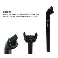 (016228) POSTE DE ASIENTO DE ALUMINIO CON BROCHE, MODELO SP-327, COLOR NEGRO, DE 27.2X350