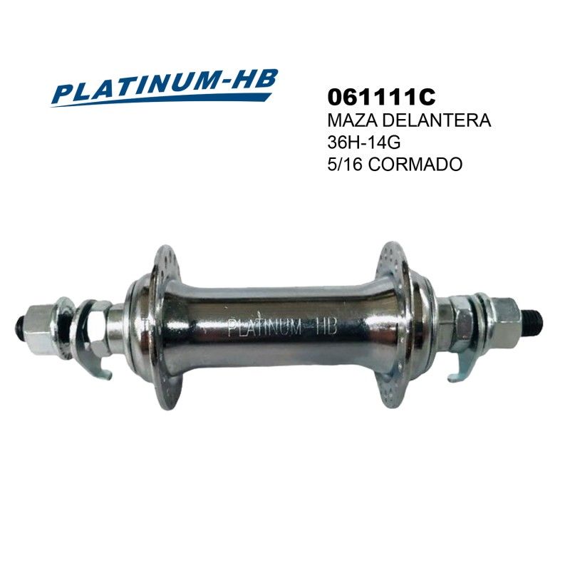 (061111C) MAZA DELANTERA 36H-14G 5/16 cromado PLATINUM-HB