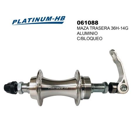 (061088) MAZA TRASERA DE ALUMINIO 36-14 ALUMINIO B08R CON BLOQUEO PLATINUM-HB