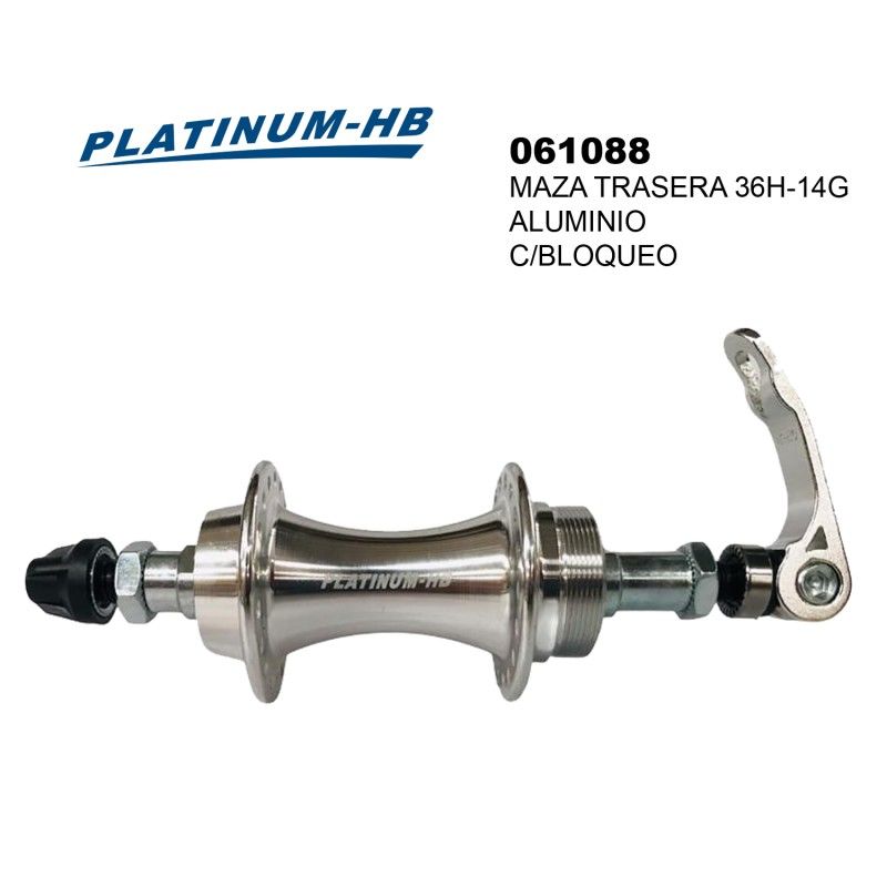 (061088) MAZA TRASERA DE ALUMINIO 36-14 ALUMINIO B08R CON BLOQUEO PLATINUM-HB