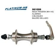 (061099) MAZA TRASERA 36-14G ALUMINIO CON BLOQUEO BALERO SELLADO PLATINUM-HB