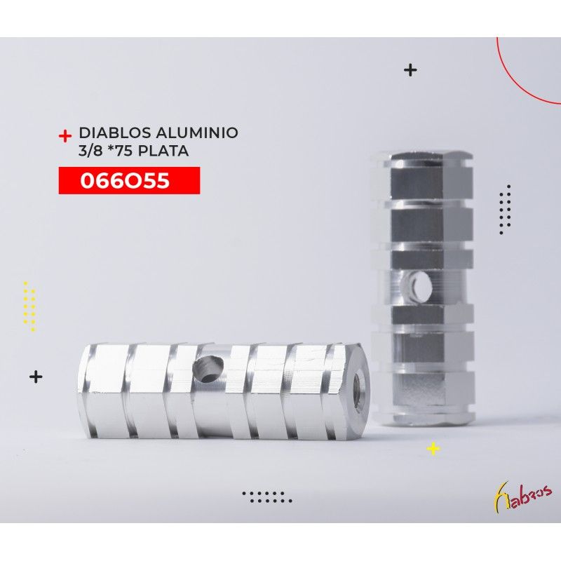 (066055) DIABLOS  DE ALUMINIO  3/8*75 COLOR PLATA MODELO 05P