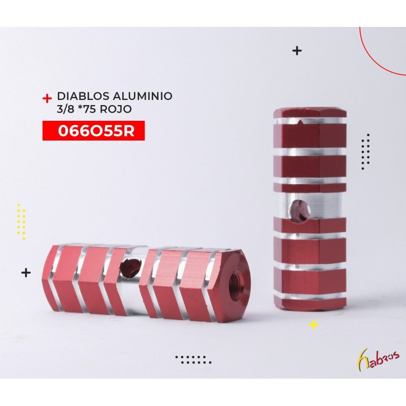 (066055R) DIABLOS DE ALUMINIO 3/8*75 ROJO MODELO: 05P