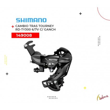 (149008) CAMBIO TRASERO TOURNEY RD-TY300 6/7 VELOCIDADES CON OREJA SHIMANO