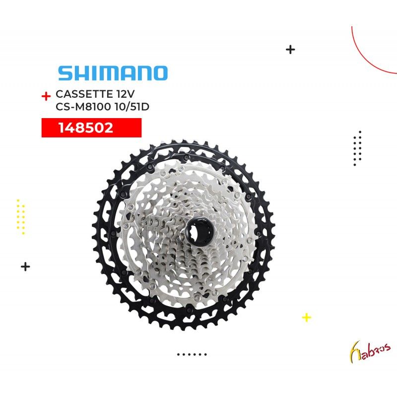(148502) CASSETTE 12 VELOCIDADES CS-M8100 10/51DTS SHIMANO