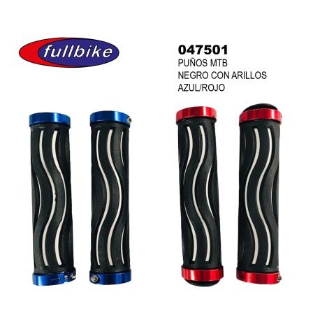 (047501) PUÑOS MTB NEGRO/ARILLOS AZUL/ROJO Mod:208FB