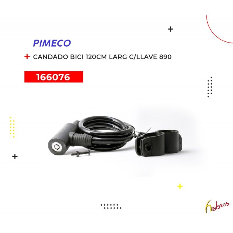 (166076) CANDADO BICICLETA NEGRO 120CM LARGO C/LLAVE 890 TAIWAN