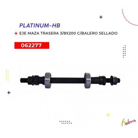 (062277) EJE MAZA TRASERA 3/8x200 C/BALERO SELLADO 168 PLATINUM-HB
