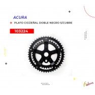 (103224) PLATO CIGUEÑAL DOBLE NEGRO S/CUBRE CADENA