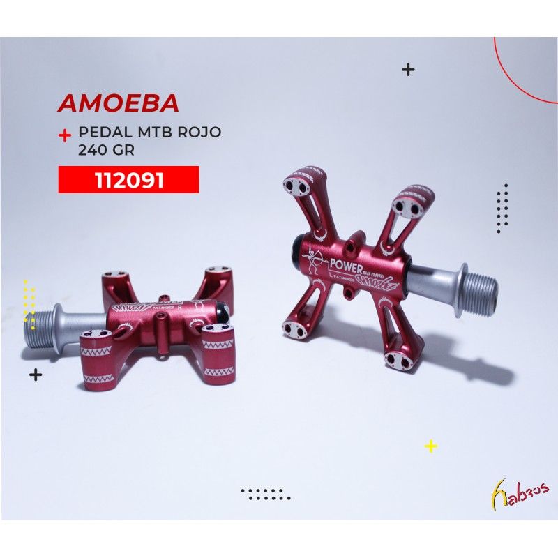 (112091) PEDAL MTB AMOEBA ROJO 240GR