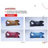 (046202) POTENCIA MTB 31.8/28.6X80 AMOEBA COLOR AZUL/ROJO/NEGRO/DORADO