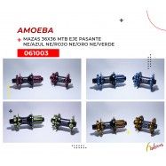 (061003) MAZAS 36x36 AMOEBA MTB EJE PASANT COLORES NEGRO/AZUL, NEGRO/ROJO,NEGRO/VERDE, NEGRO/ORO