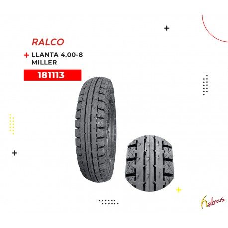 (181113) LLANTA CON CAMARA  4.00-8  MILER 3002 RALCO