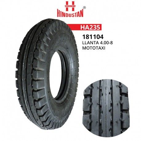 (181104) LLANTA PARA MOTOTAXI 4.00-8  HA235 INDUSTAN