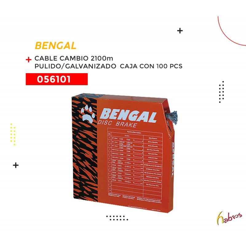 (056101) CABLE DE CAMBIO 2100M PULIDO GALVANIZADO BENGAL