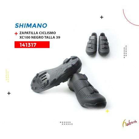 (141317) ZAPATILLA CICLISMO XC100 NEGRA TALLA 39 SHIMANO