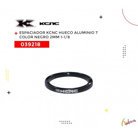 (039218) ESPACIADOR HUECO ALUMINIO - 7  NEGRO 2MM  KCNC