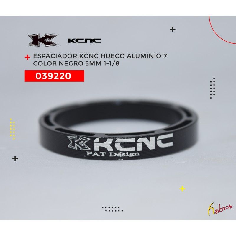 (039220) ESPACIADOR HUECO ALUMINIO -  7  NEGRO 5MM KCNC