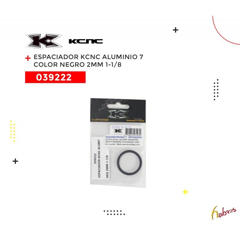 (039222) ESPACIADOR ALUMINIO 7 NEGRO 2MM KCNC 1-18