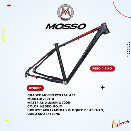(020805) CUADRO MOSSO TALLA: 17  MODELO:2901TB NEGRO/ROJO - NEGRO/GRIS MATE