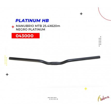 (043000) MANUBRIO MTB FIERRO 25.4X620MM NEGRO PLATINUM-HB