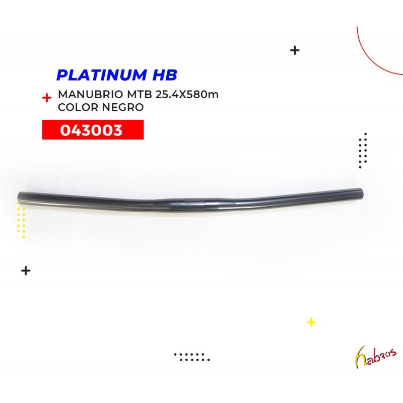 (043003) MANUBRIO MTB  FIERRO 25.4*580 NEGRO PLATINUM-HB
