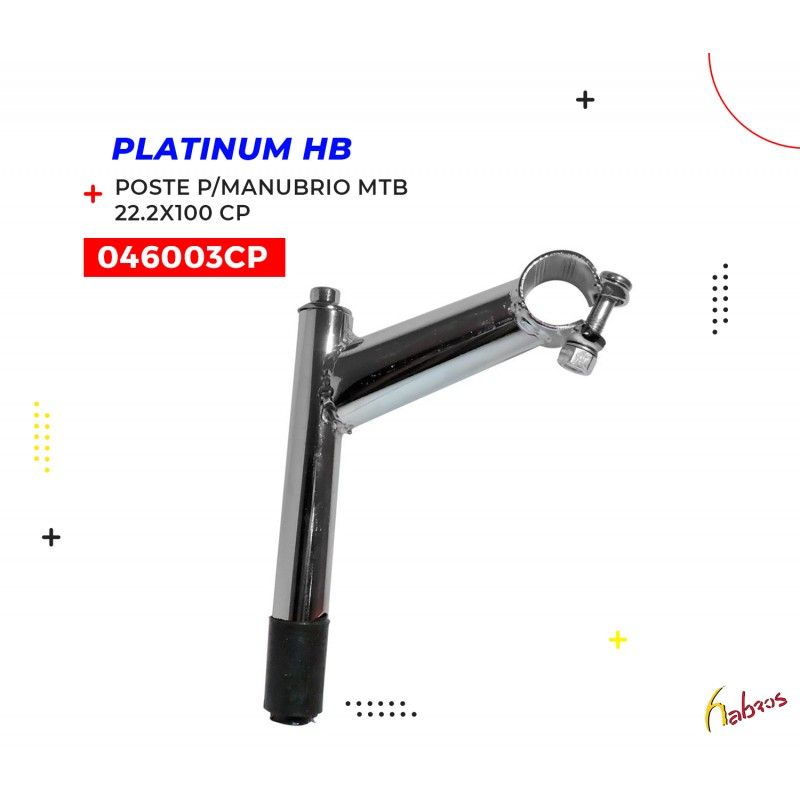 (046003CP) POSTE P/MANUBRIO MTB 22.2X100 CROMADO