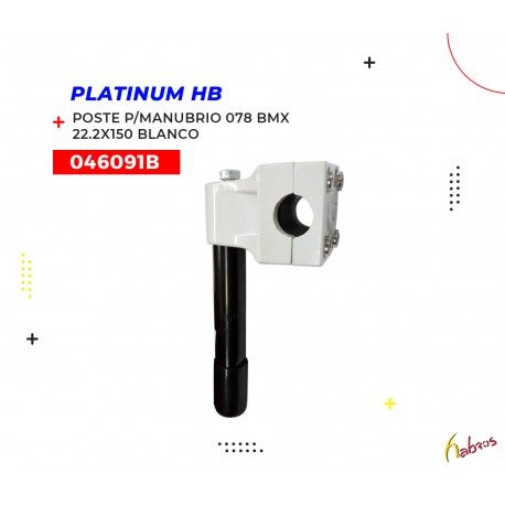 (046091B) POSTE P/MANUBR 078 BMX 22.2X150 BLANC