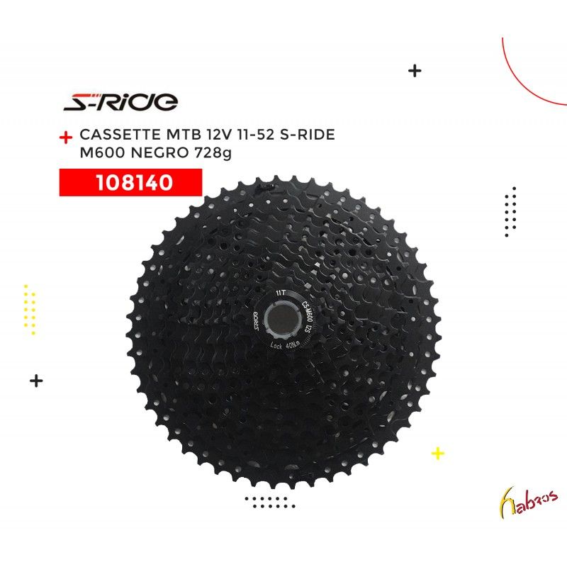 (108140)  CASSETTE MTB 12 VEL 11-52  M600  S-RIDE
