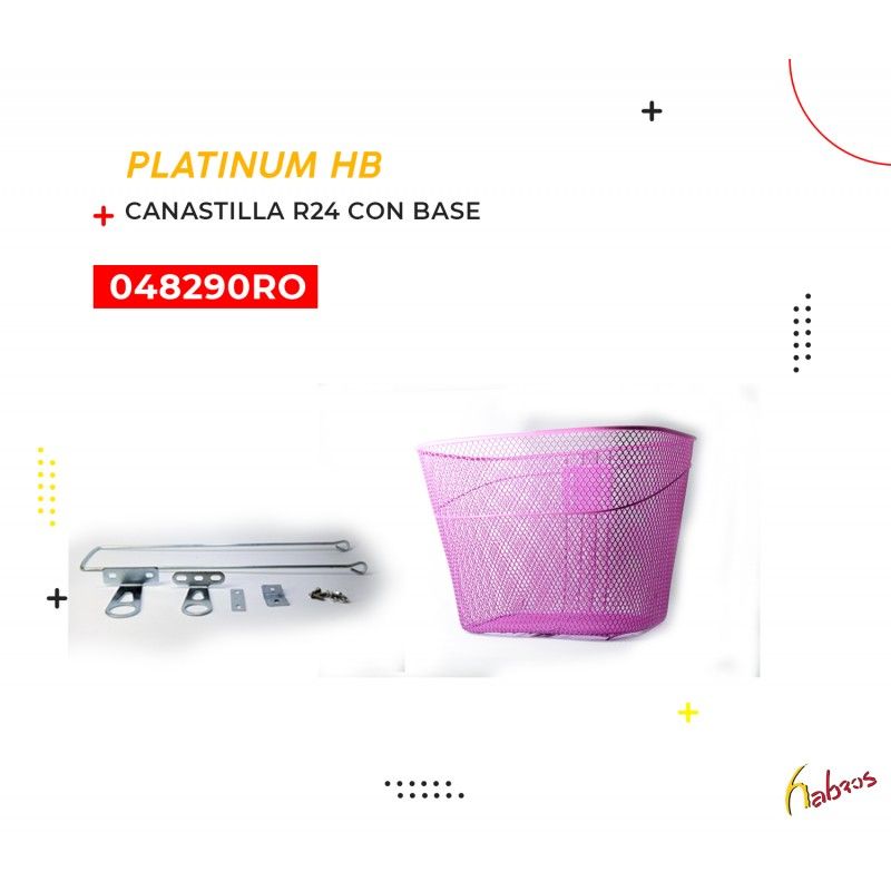 (048280ROS) CANASTILLA R-12 ROSA CON BASE PLATINUM-HB